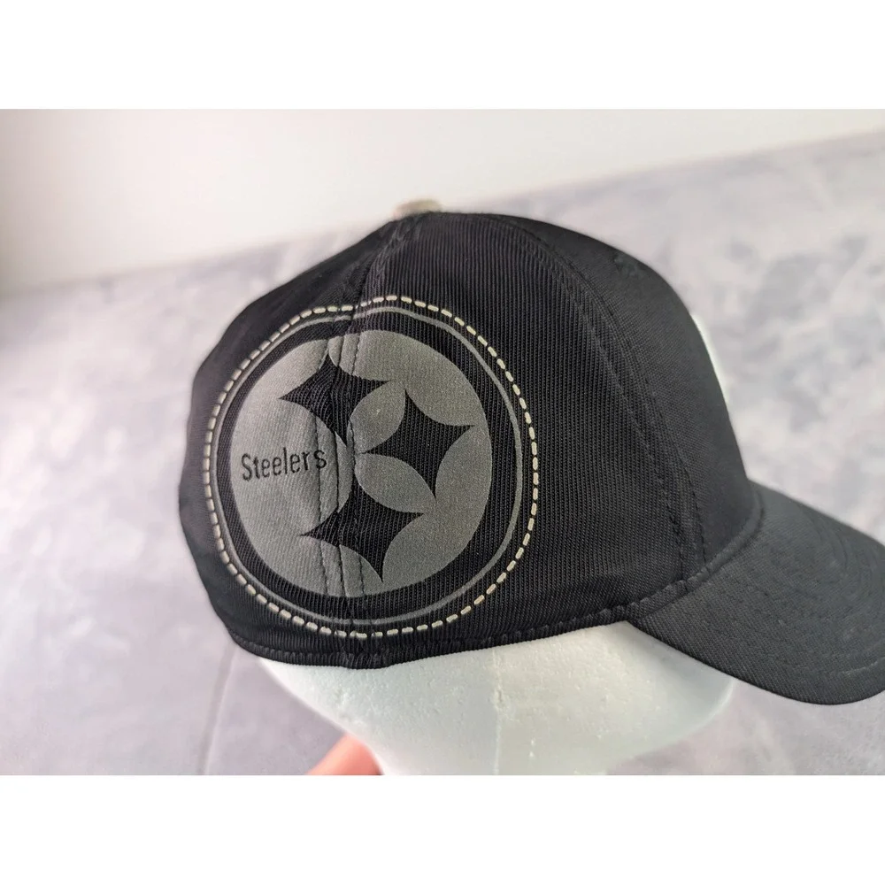 Pittsburgh Steelers Reebok NFL Equipment Onfield Fitted Hat Black Cap 0610-TS42B - Picture 4 of 7